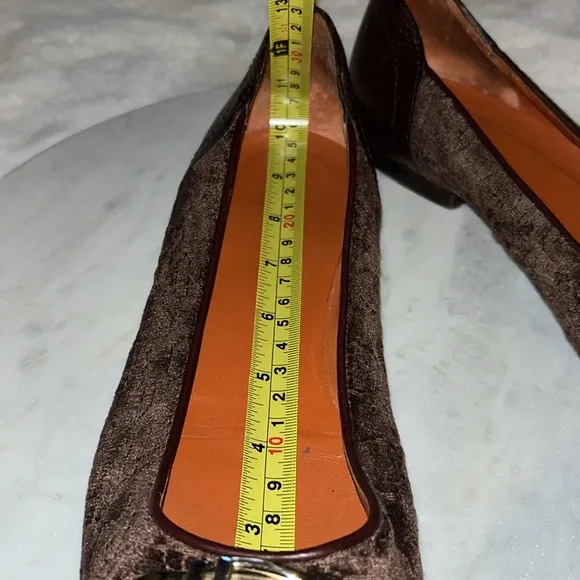 Gucci Velvet Horsebit Pattern Ballet Flats
