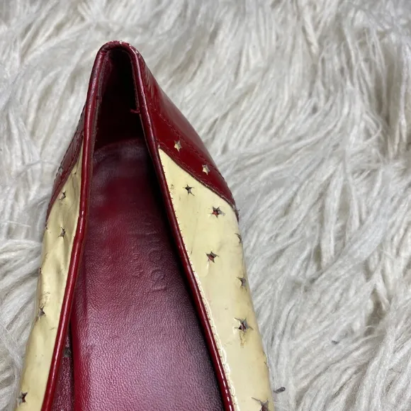Gucci Womens Ballet Flats Horsebit yellow burgundy patent