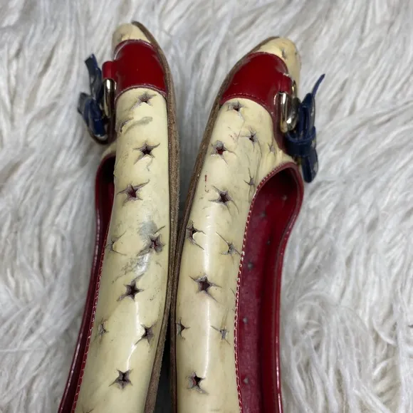 Gucci Womens Ballet Flats Horsebit yellow burgundy patent