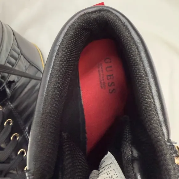 GUESS Men's Million Quilted Faux-Leather High Top Side-Zip Sneakers