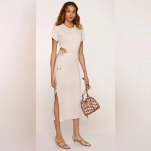 Heartloom Renoir Dress Size XS Tan Cut Out Midi From Revolve