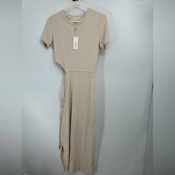 Heartloom Renoir Dress Size XS Tan Cut Out Midi From Revolve