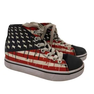 Heelys Red White &amp; Blue Patriotic Skate Sneakers American Flag Print Size USA 1