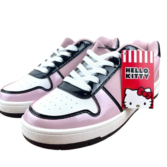 Hello Kitty by Sanrio Women's Pink Casual Court Sneakers, Size 8