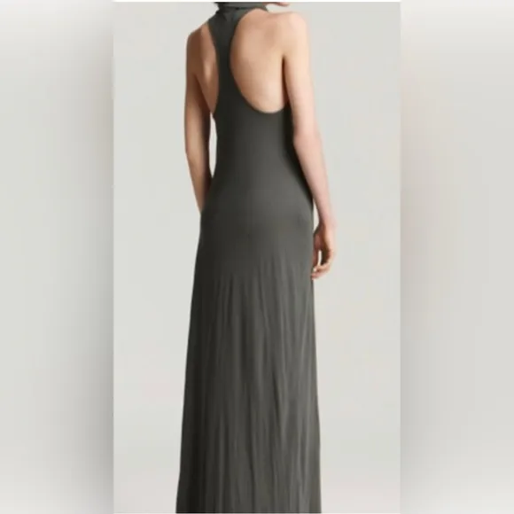 Helmet Lang racer back maxi dress in olive green