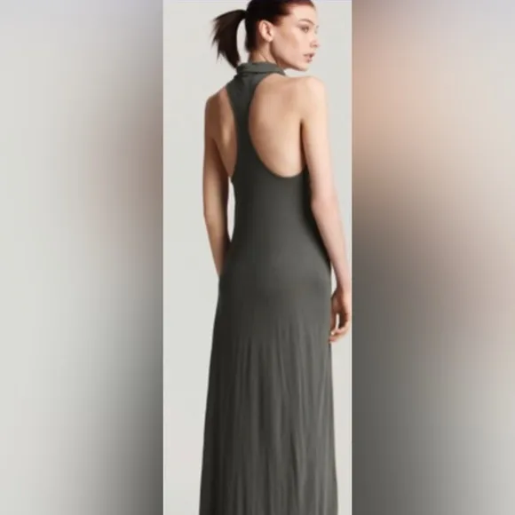 Helmet Lang racer back maxi dress in olive green