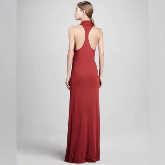 Helmet Lang racer back maxi dress in olive green