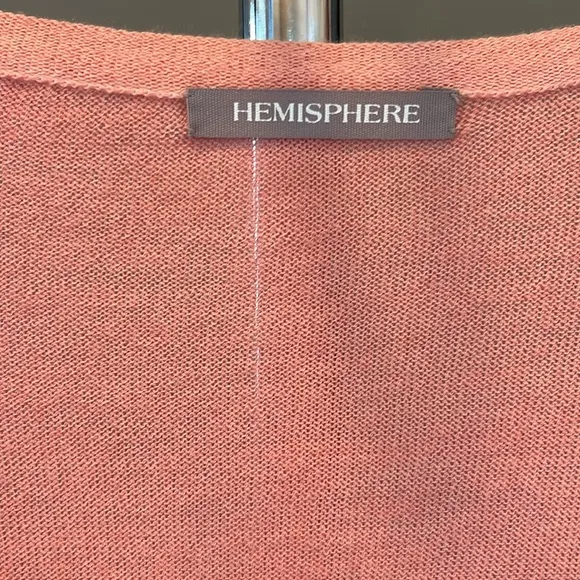 Hemisphere silk wool cardigan sweater tie-dye pink green off white medium