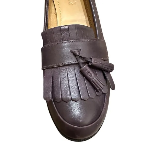Hotter Hamlet Purple Leather Tassel Loafers US Sz 10 UK 8 Academia classic EUC