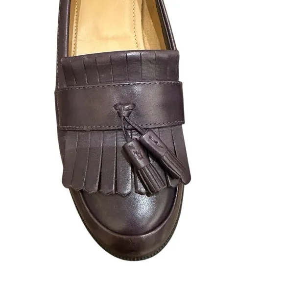 Hotter Hamlet Purple Leather Tassel Loafers US Sz 10 UK 8 Academia classic EUC