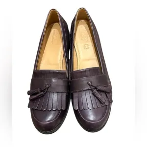 Hotter Hamlet Purple Leather Tassel Loafers US Sz 10 UK 8 Academia classic EUC