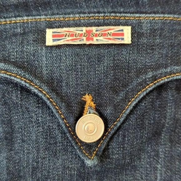 Hudson Collin Classic Low Rise Dark Wash Flap Pocket Denim Skinny Jeans 26