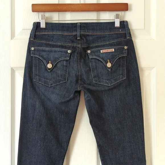 Hudson Collin Classic Low Rise Dark Wash Flap Pocket Denim Skinny Jeans 26