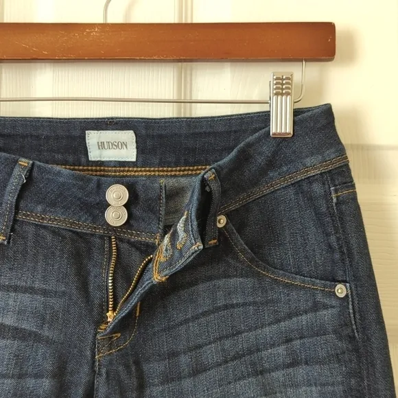 Hudson Collin Classic Low Rise Dark Wash Flap Pocket Denim Skinny Jeans 26