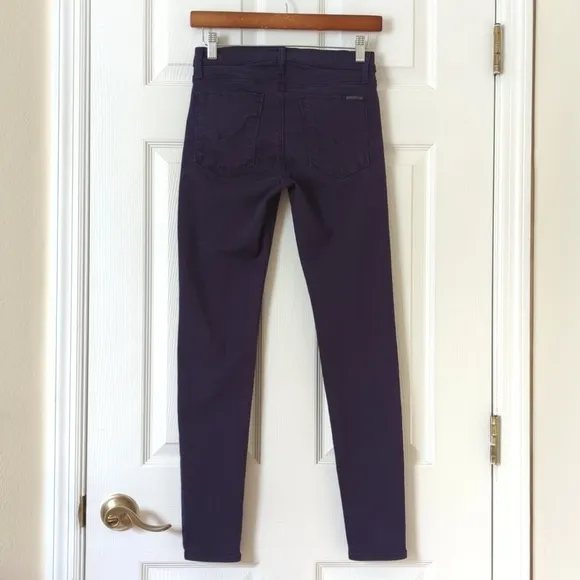 Hudson Krista Classic Mid Rise Ankle Length Super Skinny Jeans Dark Purple 26