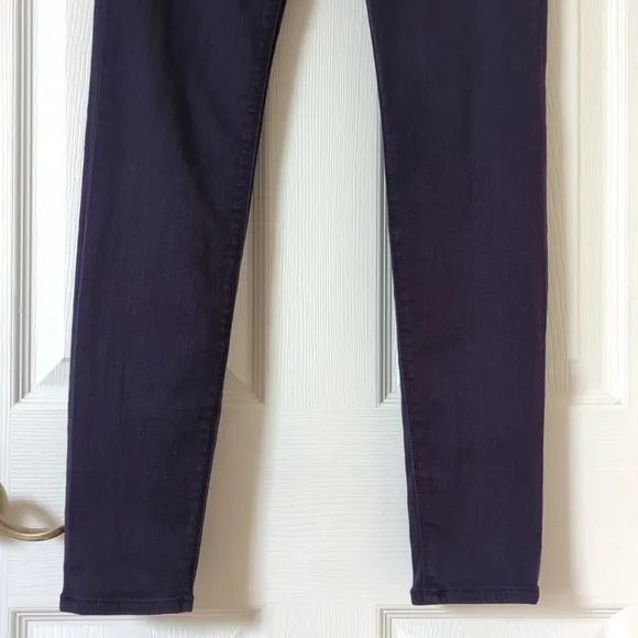 Hudson Krista Classic Mid Rise Ankle Length Super Skinny Jeans Dark Purple 26