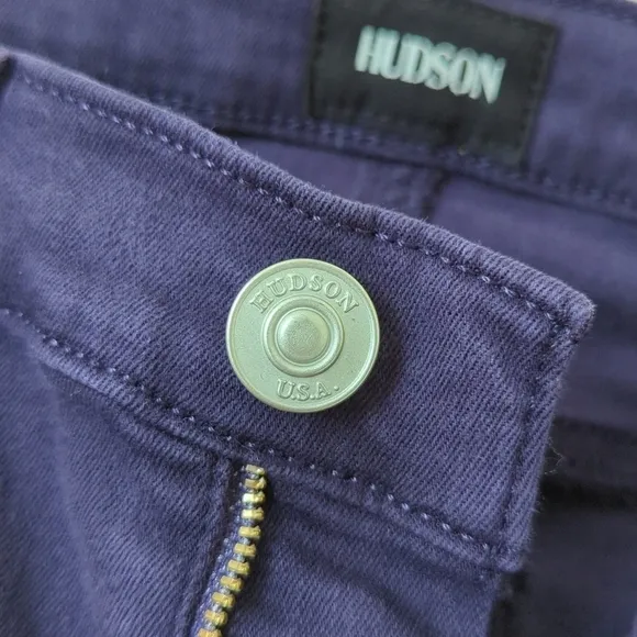 Hudson Krista Classic Mid Rise Ankle Length Super Skinny Jeans Dark Purple 26
