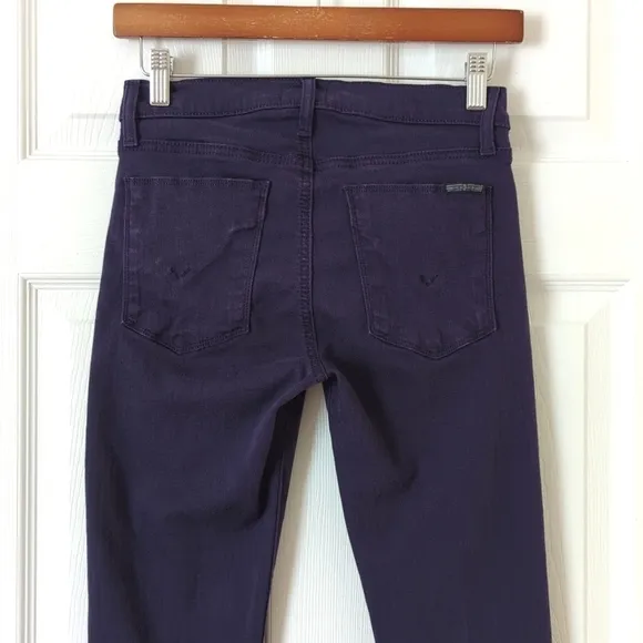 Hudson Krista Classic Mid Rise Ankle Length Super Skinny Jeans Dark Purple 26