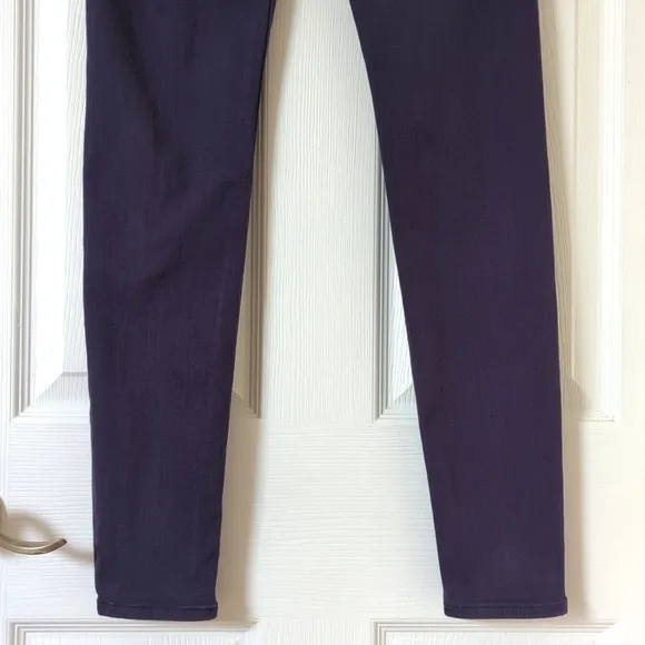 Hudson Krista Classic Mid Rise Ankle Length Super Skinny Jeans Dark Purple 26