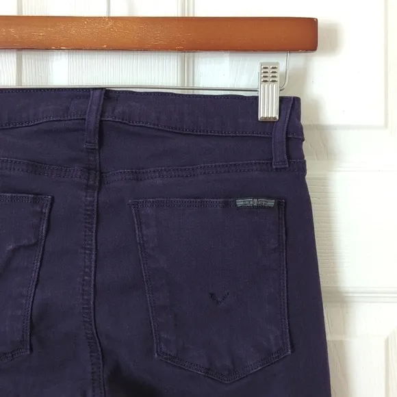 Hudson Krista Classic Mid Rise Ankle Length Super Skinny Jeans Dark Purple 26