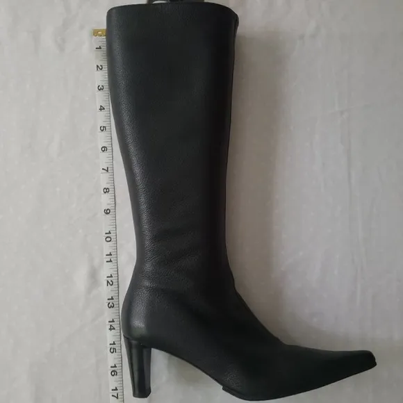 Hugo Boss Black Leather Knee Boots