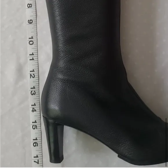 Hugo Boss Black Leather Knee Boots