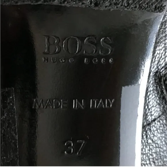 Hugo Boss Black Leather Knee Boots
