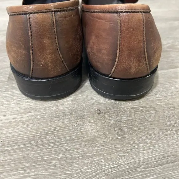 Hugo Boss Brown Leather Square Toe Dress Shoes Oxford Loafers Men’s Size 9