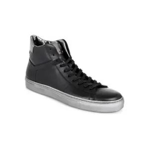 Hugo Hugo Boss Black Silver Leather High Top Sneakers Trainers EU42 Men's US 9