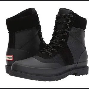 Hunter Original Insulated Commando Black Lace Up Boots Men's Size 13