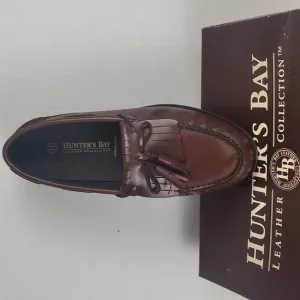 Hunter's Bay Men's Full Grain Leather Brown Tassel Loafers
