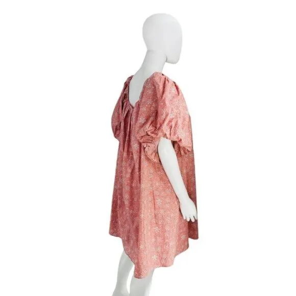 Hyacinth House NEW Oakley Coquette Pink Relaxed Fit Floral Mini Dress Size Large