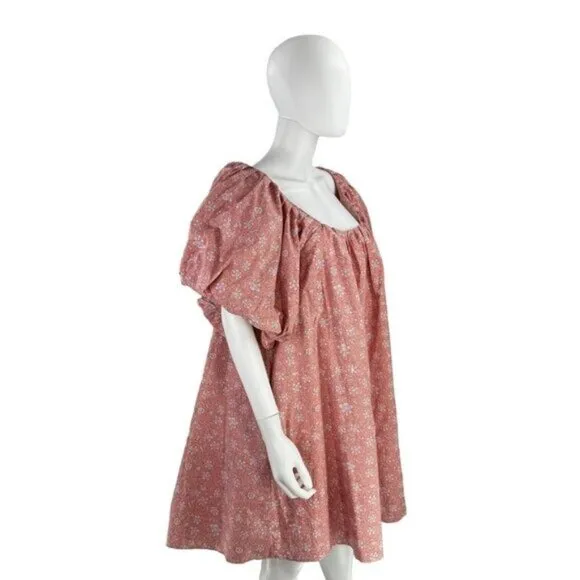 Hyacinth House NEW Oakley Coquette Pink Relaxed Fit Floral Mini Dress Size Large