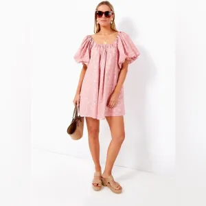 Hyacinth House NEW Oakley Pink Relaxed Fit Floral Mini Dress Size Small