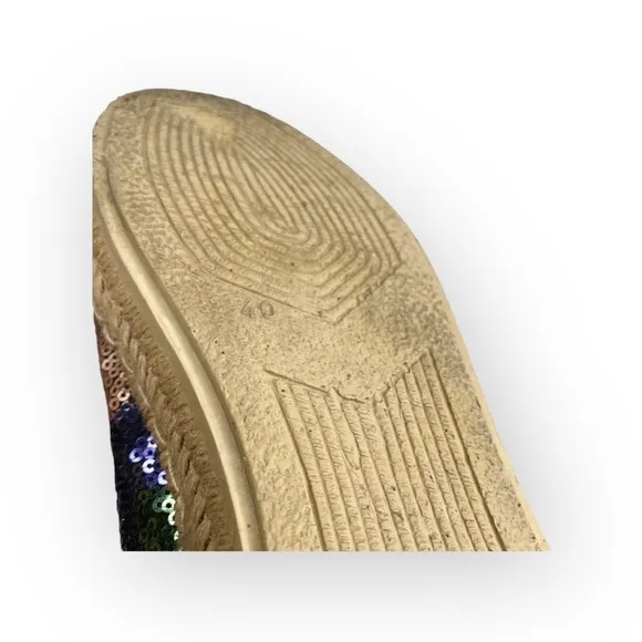 Ibizas ༄ Sequin Platform Espadrilles Lace Up Sneakers ༄ Navy Red Pink༄ 40 9 9.5