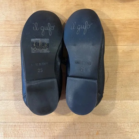 Il Gufo black ballet flats