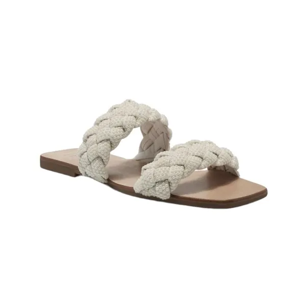 INC Women's Petrie Flat Slide Sandals White Size 6