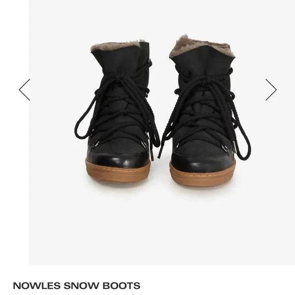 Isabel Marant Black Shearling-Lined Snow Boots