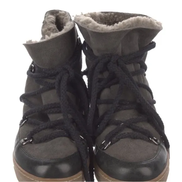 Isabel Marant Black Shearling-Lined Snow Boots