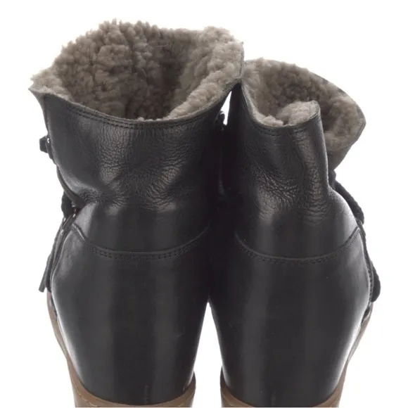 Isabel Marant Black Shearling-Lined Snow Boots