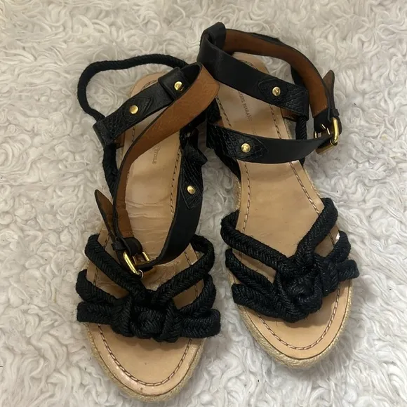 Isabel Marant Etoile Camila Black Strappy Espadrille Sandals