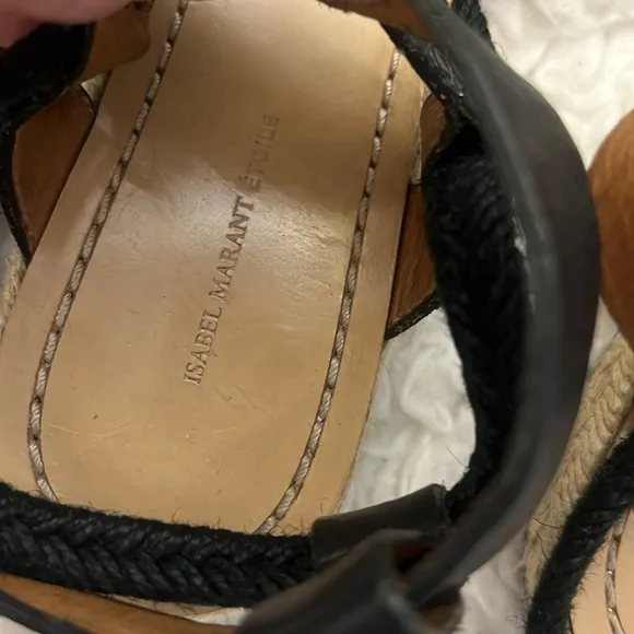Isabel Marant Etoile Camila Black Strappy Espadrille Sandals