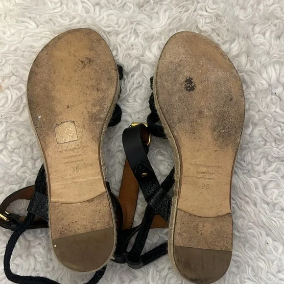 Isabel Marant Etoile Camila Black Strappy Espadrille Sandals