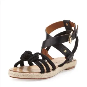 Isabel Marant Etoile Camila Black Strappy Espadrille Sandals