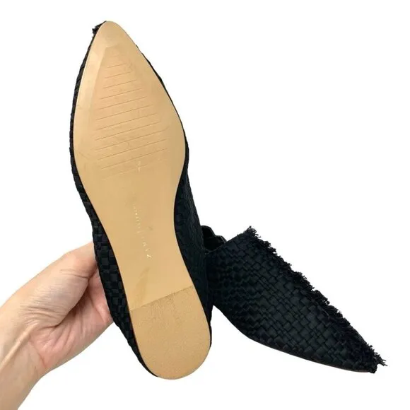 ISO! NEW Zara Black Woven Babouche Pointed Toe Flats Size 40