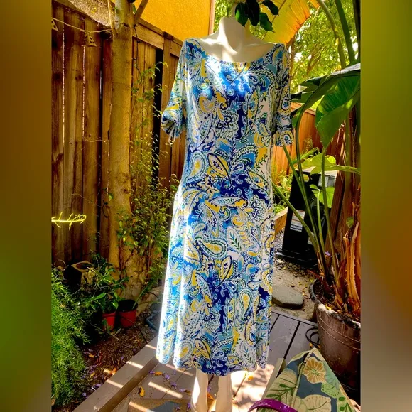 Italian tile printed Jersey dress Ralph Lauren