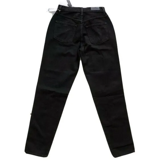 J Brand Women's Black X Elsa Hosk Playday Tapered High-rise Denim Jeans Size 25