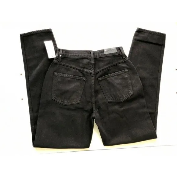 J Brand Women's Black X Elsa Hosk Playday Tapered High-rise Denim Jeans Size 25