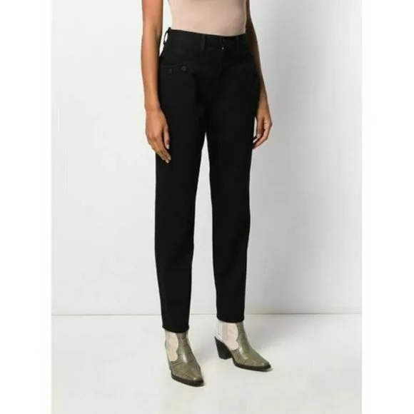 J Brand Women's Black X Elsa Hosk Playday Tapered High-rise Denim Jeans Size 25