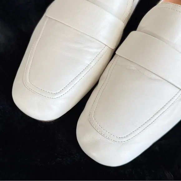 J CREW 11 10.5 Marie Tab Loafers • Leather • Dusty Ivory Cream • Slip On Classic